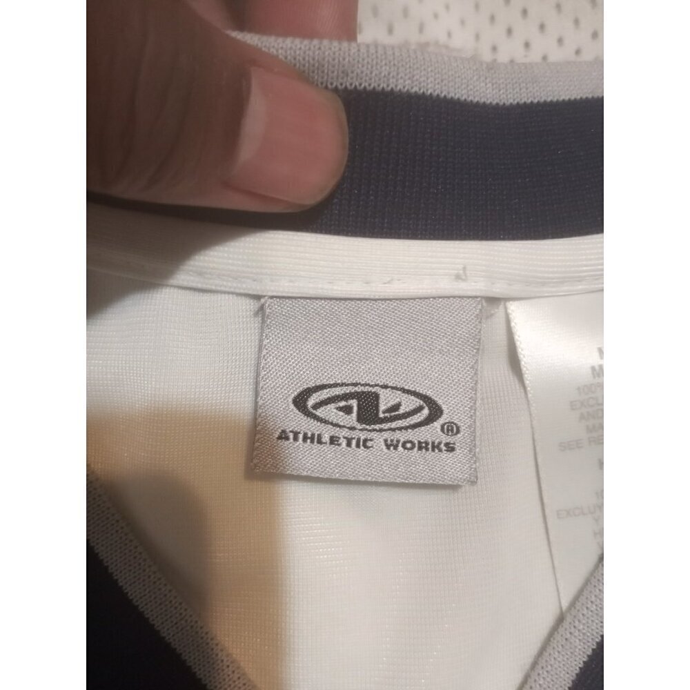 VINTAGE ATHLETIC WORKS MENS MEDIUM M WHITE EMBROIDERED #07 JERSEY - Picture 8 of 11